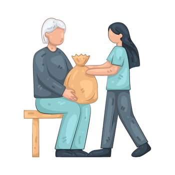Illustration of caring for other vector