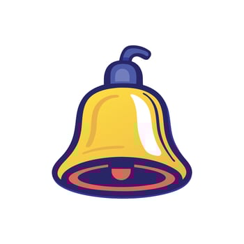 Cartoon Bell Illustration Yellow Bell Graphic for Notifications Alerts and Announcements vector
