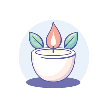 Pixel Art Candle Tranquil Relaxation Spa Wellness and Aromatherapy Illustration vector