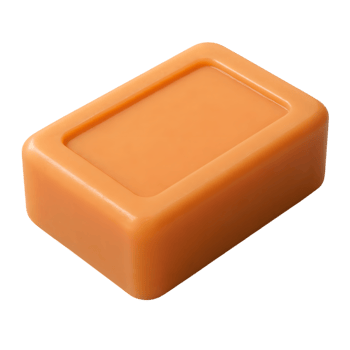 An isolated orange soap bar offering a clean and natural beauty and skincare concept png