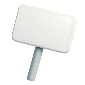 Isolated blank white roadside signboard ready for messages and advertisement png