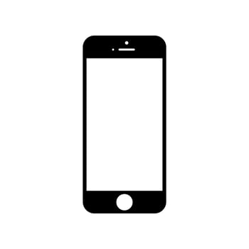phone with blank white screen isolated on white background vector