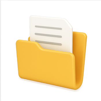 A 3D-style icon of a folder with documents png