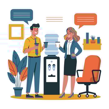 Water Cooler Discussion in Workplace Illustration vector