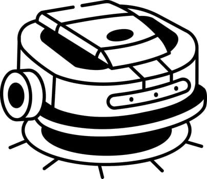 A linear style icon of cleaning robot vector