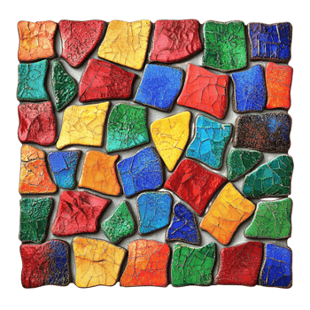 Decorative Colorful Mosaic Tile Pattern Isolated on a transparent background png