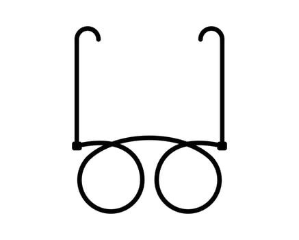 A black and white drawing of glasses vector