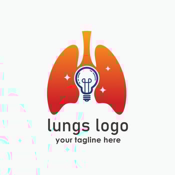 lungs and bulb logo concept, health and technology logo template, creative logo design vector