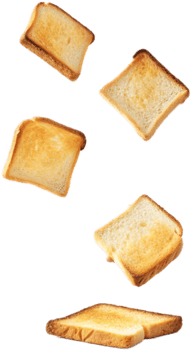 A Delicious Collection of Golden Toast Slices Ready for Breakfast or Snack Time png