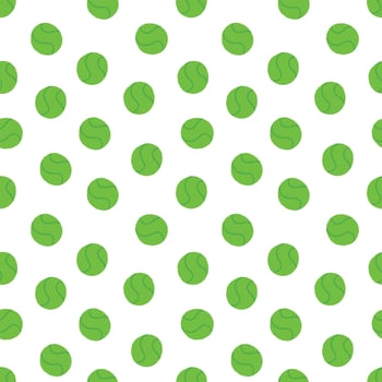 Seamless pattern with bright green tennis balls on white background. Concept of sports design, athletic equipment, playful sport-themed surface, active lifestyle vector