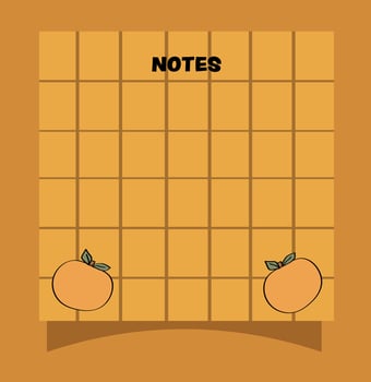 orange themed sticky note, memo pad vector