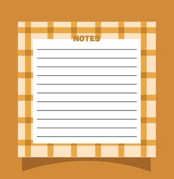 sticky note, memo pad with plaid pattern background vector