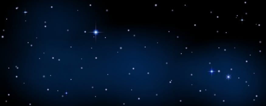 Concept of web banner. Magic galaxy. Horizontal space background with realistic nebula, stardust and shining stars. Infinite universe and starry night sky. vector
