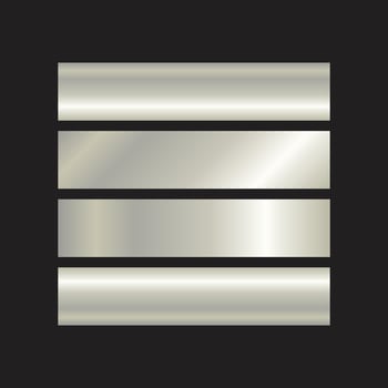 Four silver horizontal stripes on black background vector