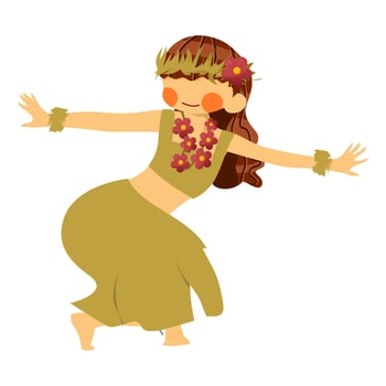 Women do hula dance with isolated background vector