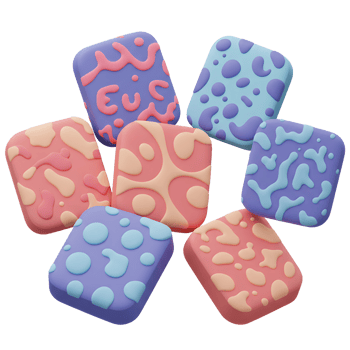 A set of colorful tiles with various patterns are displayed for backgrounds and digital art. png
