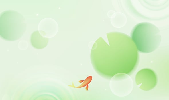 Summer horizontal illustration lotus leaves and fish vector