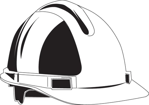 Engineer Helmet Illustration in line art style vector