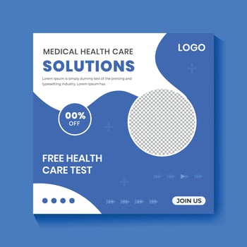 Medical health clinic template for social media posts or Medical social media banner vector