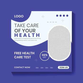 Medical social media post and square social media post banner design template vector