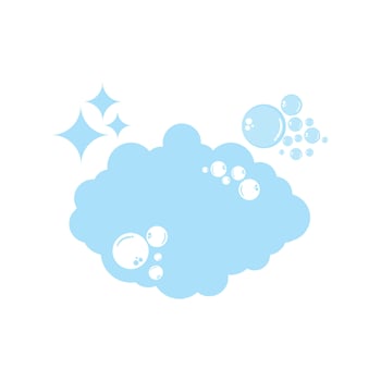 blue soap bubble clean design template vector