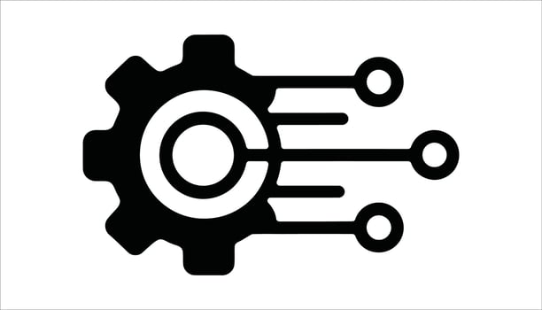 Technology Gear Circuit Automation and Digital Innovation Icon for Smart Systems vector