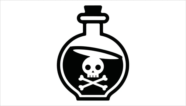 Poison Bottle Icon with Skull Toxic Chemical Symbol vector