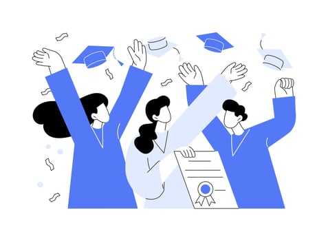Graduation cap isolated cartoon illustrations. vector