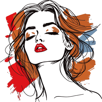 Artistry in Lines of High-End Woman Drawings png