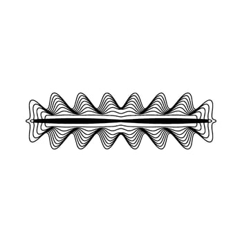 Abstract Black Line Art Wavy on White, Minimalist vector