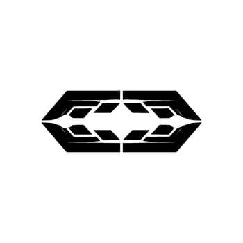 Geometric Tech Futuristic Black White vector