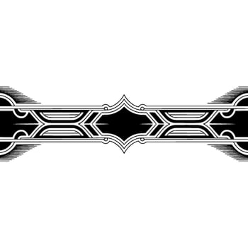 Art Deco Border Geometric Black White Ornament vector