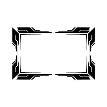 Geometric Frame Modern Abstract Border, Monochrome on White Background vector