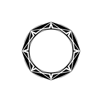 Geometric Decorative Ring , Minimalist Black and White vector