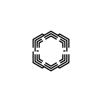 Minimalist Hexagon , Black White, Geometric Abstraction vector