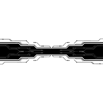 Abstract Tech Background Black and White Circuit Board vector