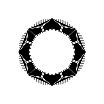 Geometric Black Ring, Minimalist Abstract , White Background vector