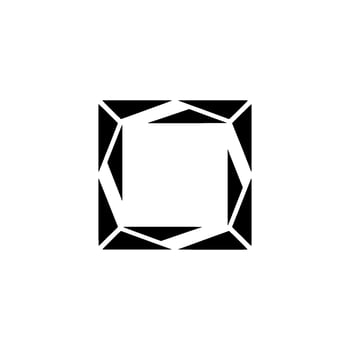 Geometric Abstract Black Square With Triangle Insets on White vector