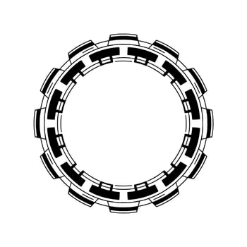 Modern Tech Circle Frame Geometric Black White vector