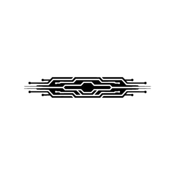 Tech Circuit Line Black and White Abstract vector