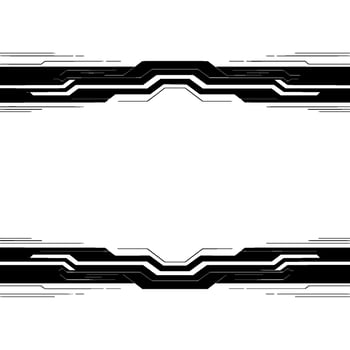 Futuristic Technology Border Template Black Lines on Gradient White Background vector