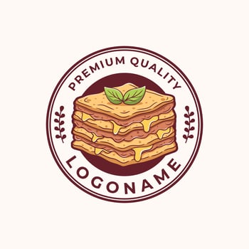 Lasagna logo template. suitable for restaurant, cafe and food industry vector