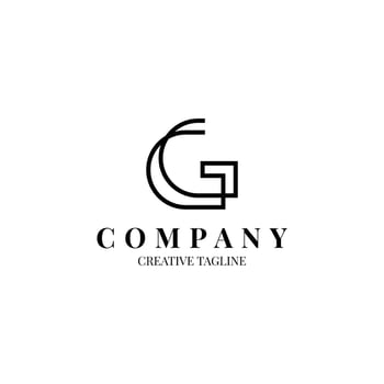 Letter G minimalist logo design in line style vector