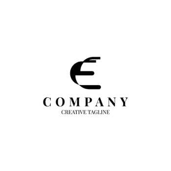 Letter E minimalist logo design vector