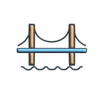 Modern 3D Structure Engineering Bridge Icons png