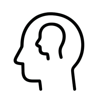 Simple Outline Head Inner Self Concept Mental Health Icon Design vector
