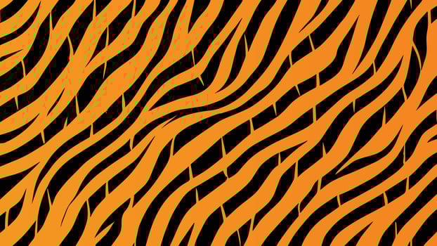 Tiger print or skin texture. Abstract tiger stripes repeated pattern. vector
