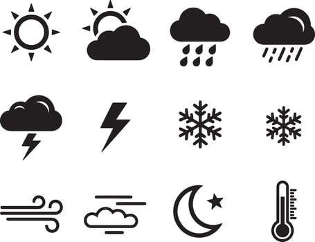 Weather icons set illustration vector