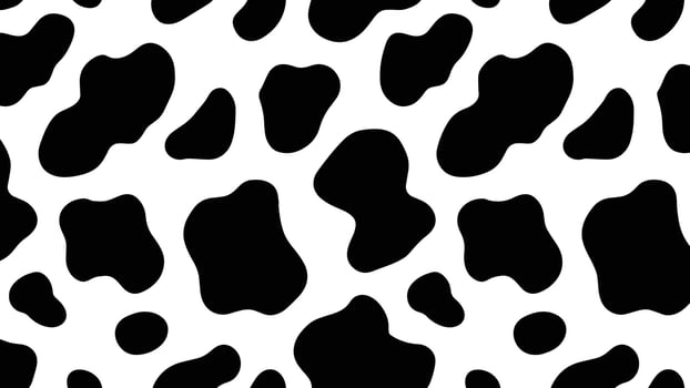 Cow print pattern with black and white design vector