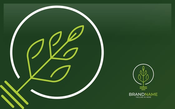 Eco logo formed with light bulb and leaf as eco energy symbol vector